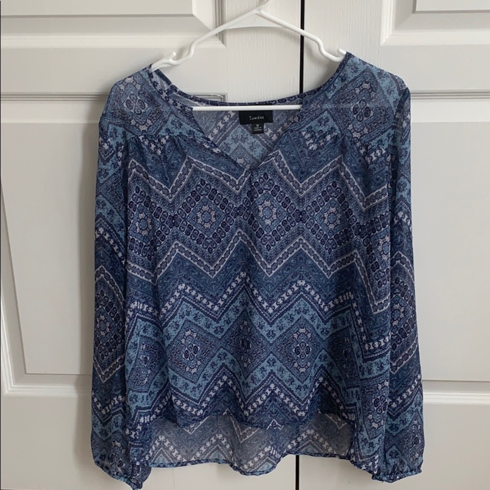 Blue work top